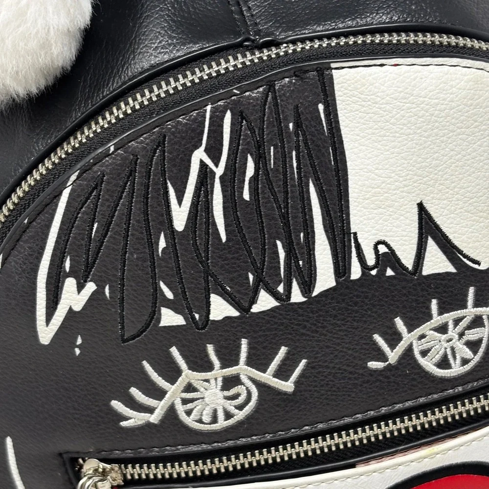 Danielle Nicole Disney Cruella De Vil Look‎ Fabulous Mini Backpack Black White - Picture 2 of 15